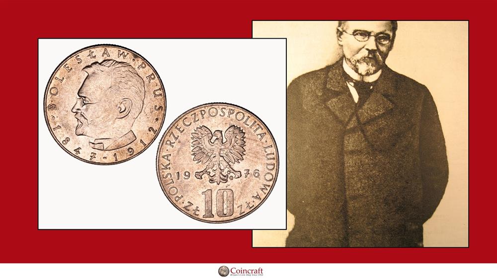A Polish 10 Zloty dedicated to Alexander Glovacki aka Boleslaw Prus